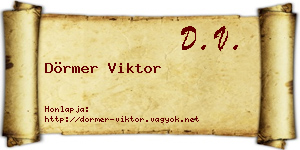 Dörmer Viktor névjegykártya