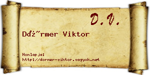 Dörmer Viktor névjegykártya